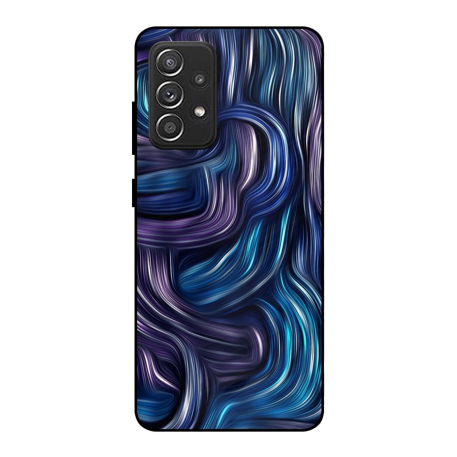 Blue and Purple Oil Paint Metal Back Case for Galaxy A52s 5G