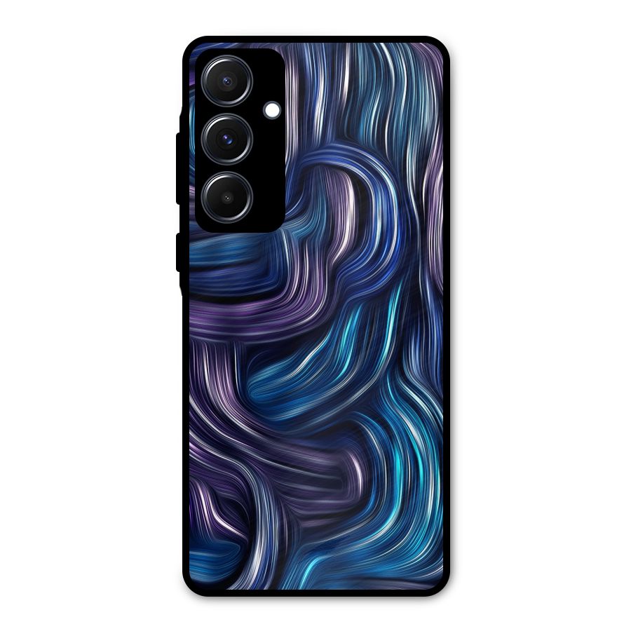 Blue and Purple Oil Paint Metal Back Case for Galaxy A55