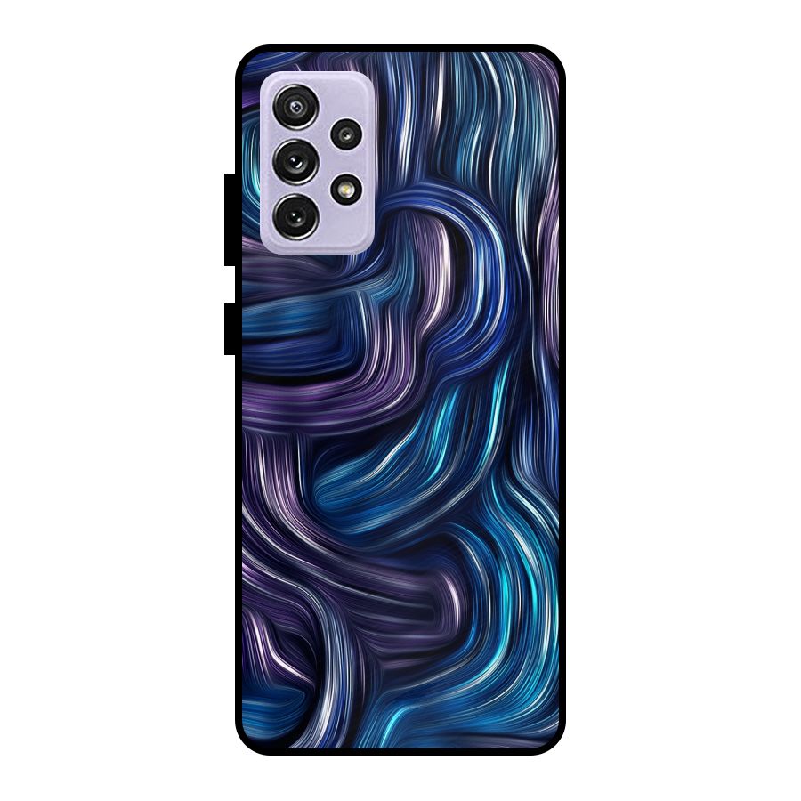 Blue and Purple Oil Paint Metal Back Case for Galaxy A72
