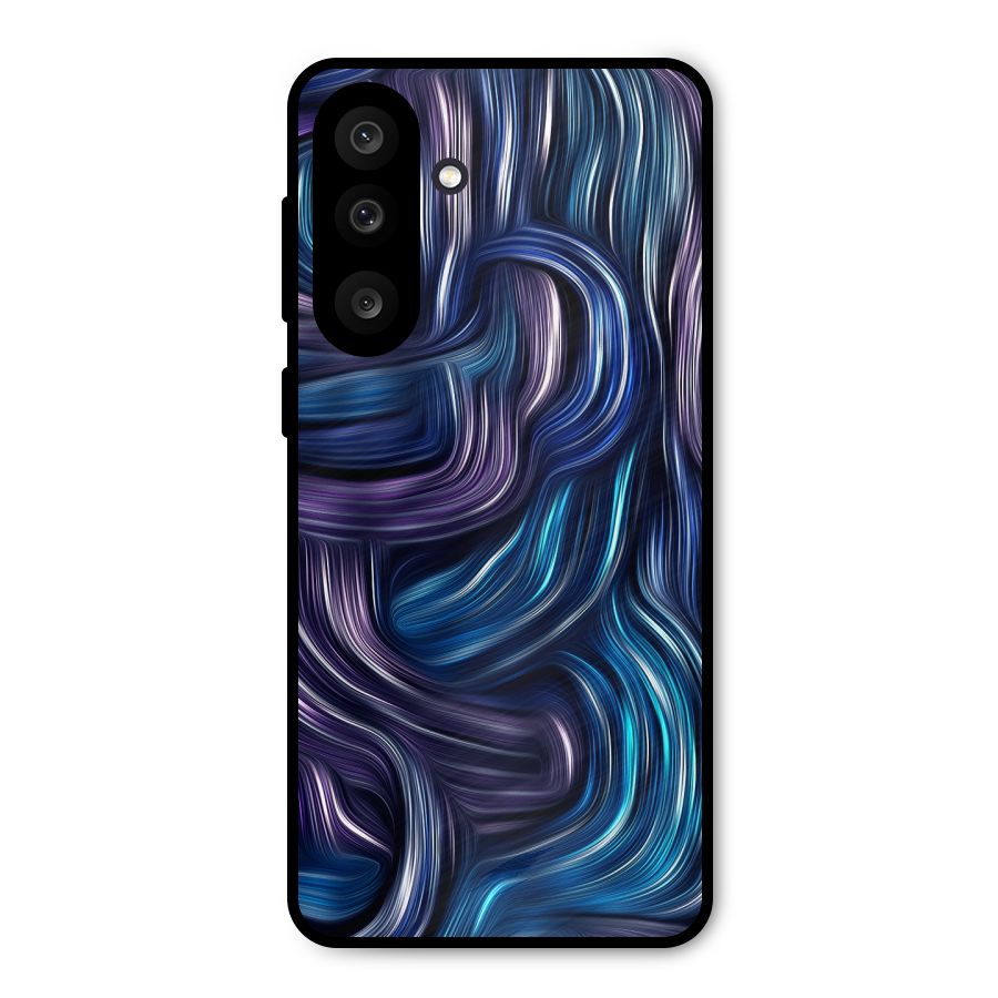 Blue and Purple Oil Paint Metal Back Case for Galaxy F56