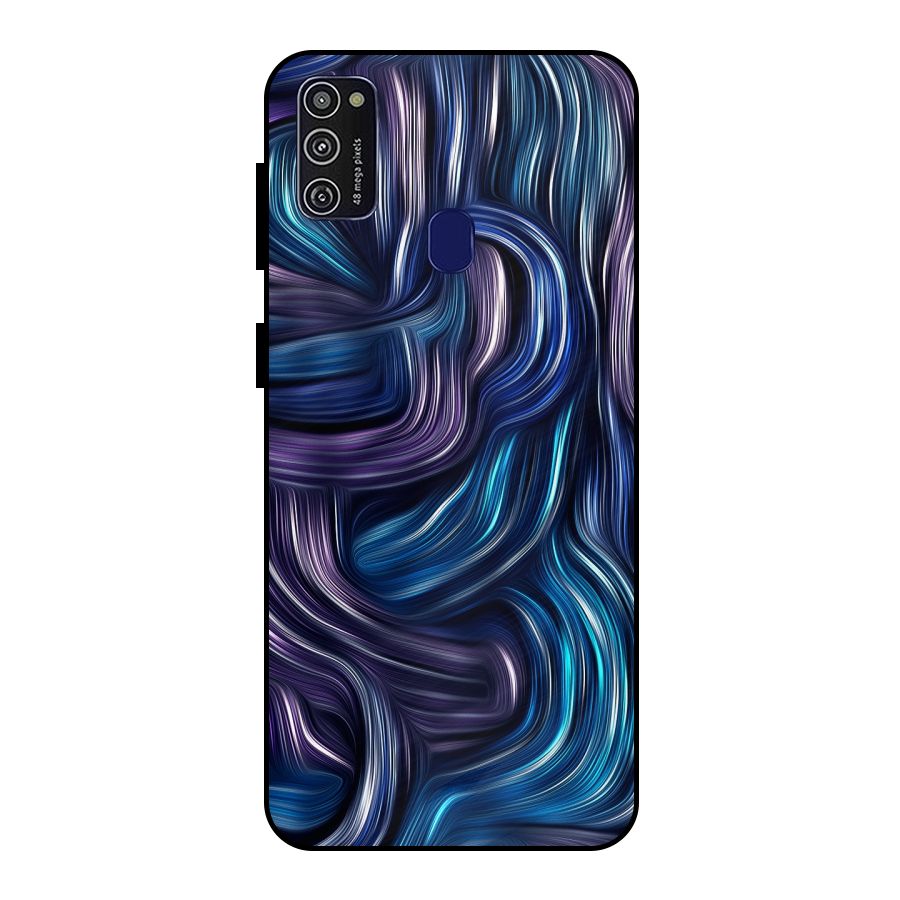 Blue and Purple Oil Paint Metal Back Case for Galaxy M30s