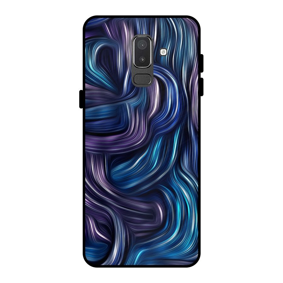 Blue and Purple Oil Paint Metal Back Case for Galaxy On8 (2018)
