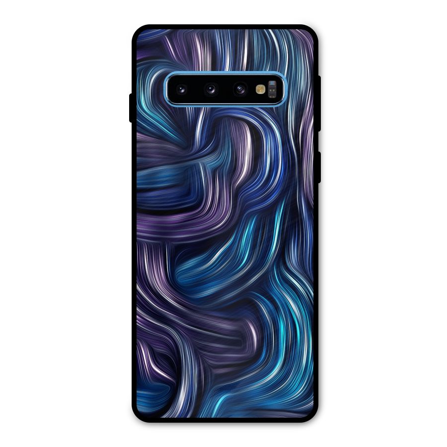 Blue and Purple Oil Paint Metal Back Case for Galaxy S10