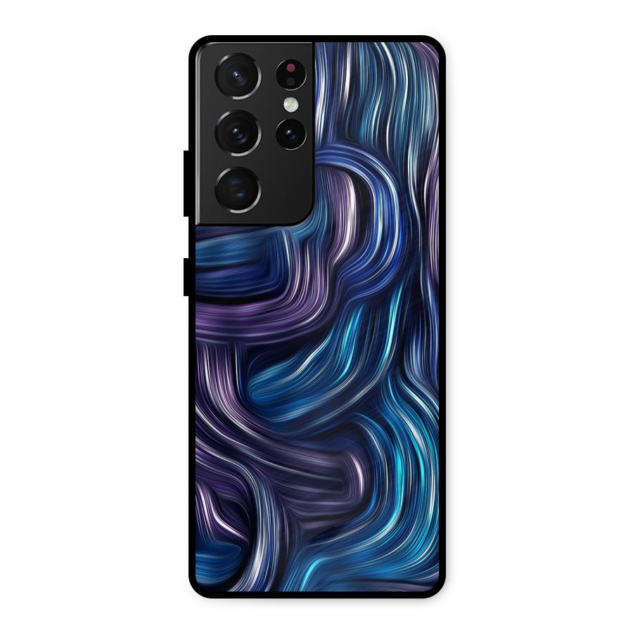 Blue and Purple Oil Paint Metal Back Case for Galaxy S21 Ultra 5G