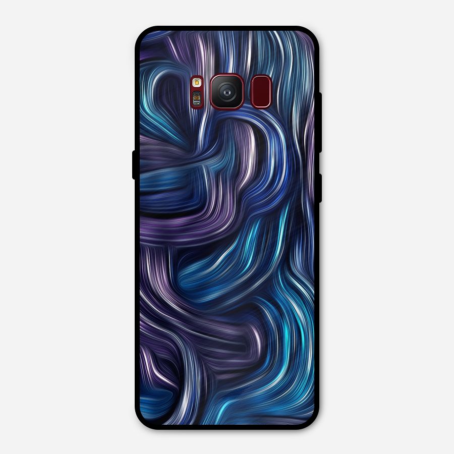 Blue and Purple Oil Paint Metal Back Case for Galaxy S8
