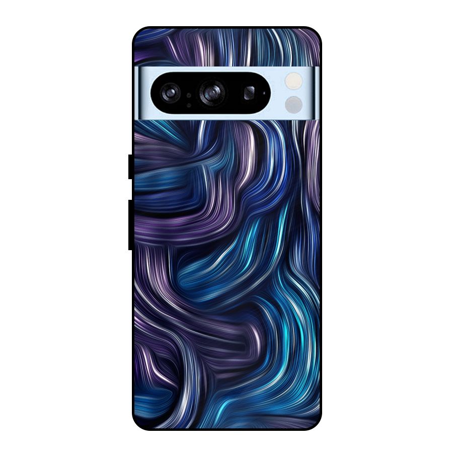 Blue and Purple Oil Paint Metal Back Case for Google Pixel 8 Pro