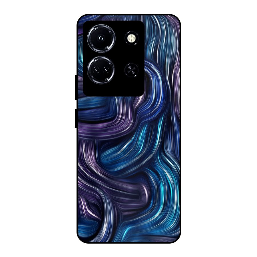 Blue and Purple Oil Paint Metal Back Case for Infinix Note 30 5G