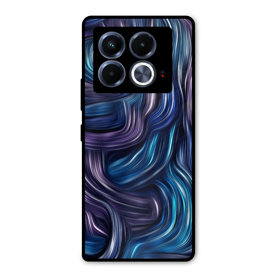 Blue and Purple Oil Paint Metal Back Case for Infinix Note 40 5G
