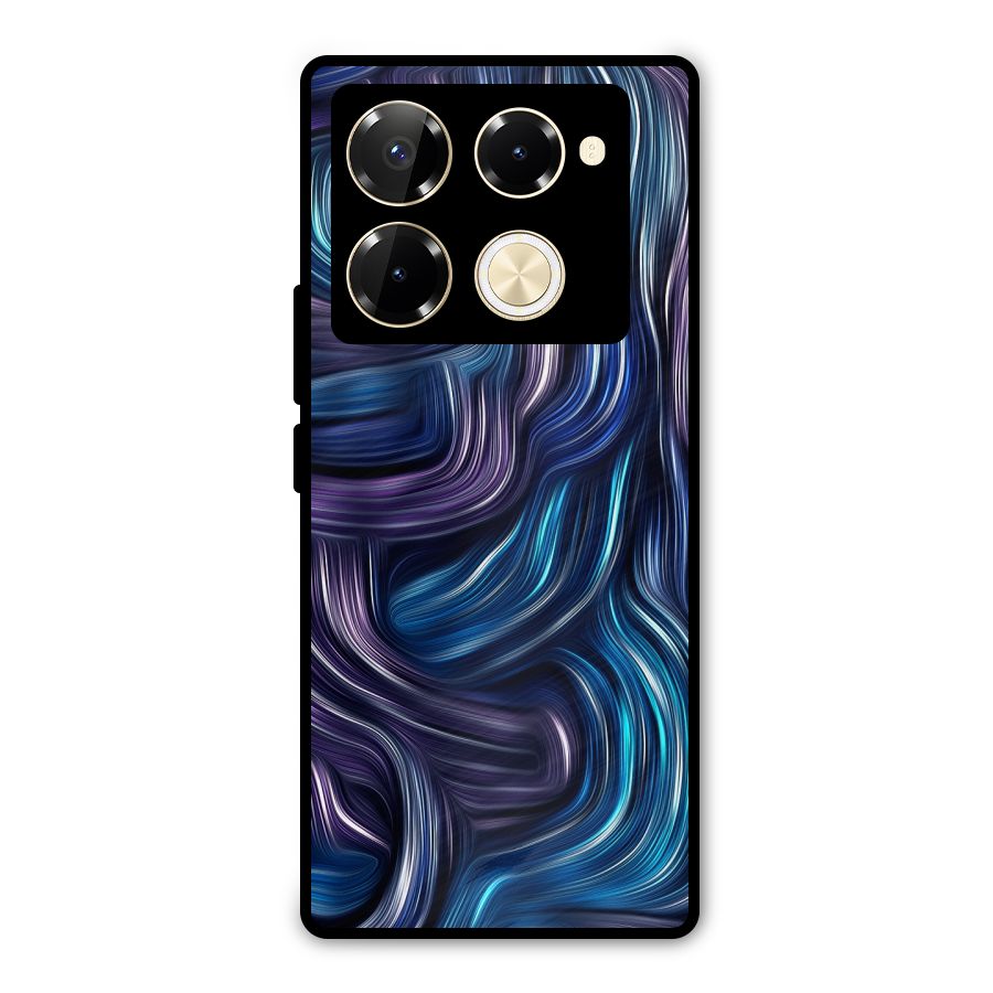 Blue and Purple Oil Paint Metal Back Case for Infinix Note 40 Pro