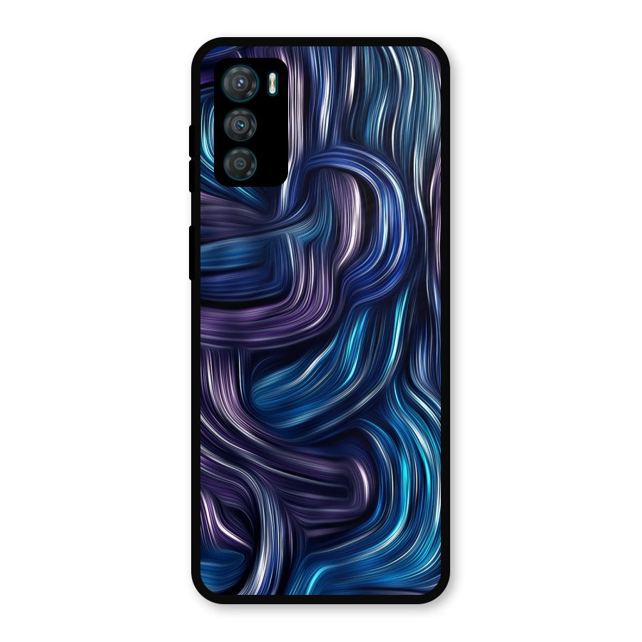 Blue and Purple Oil Paint Metal Back Case for Moto G42