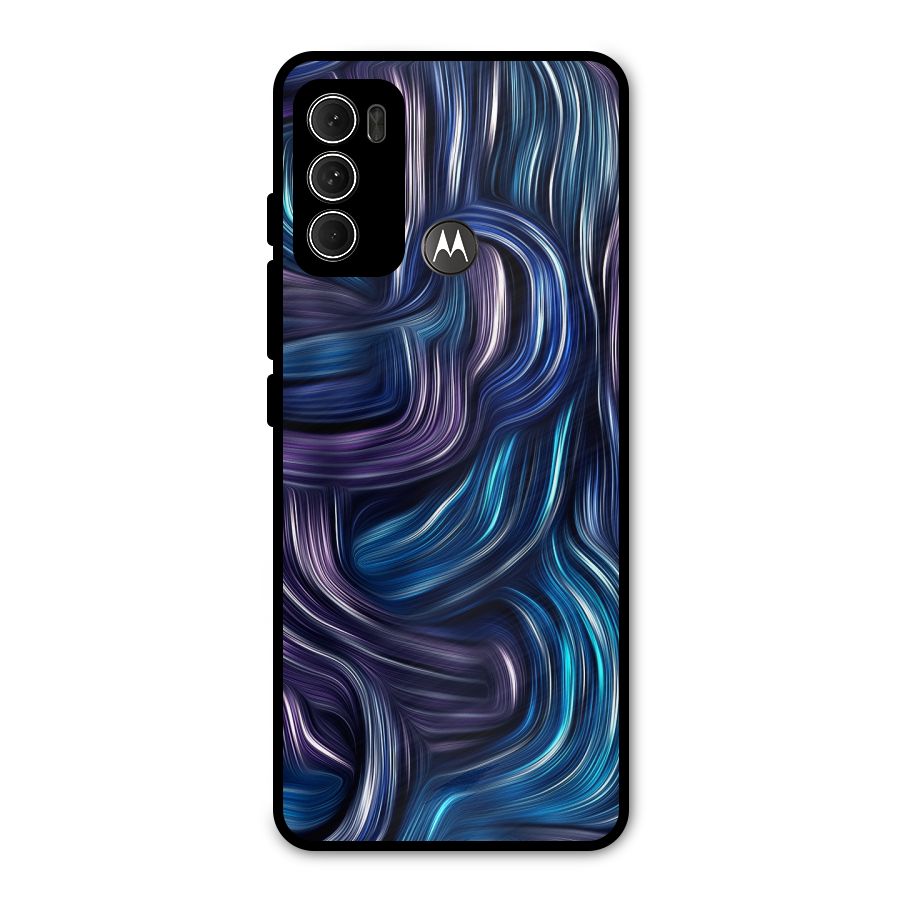 Blue and Purple Oil Paint Metal Back Case for Moto G60