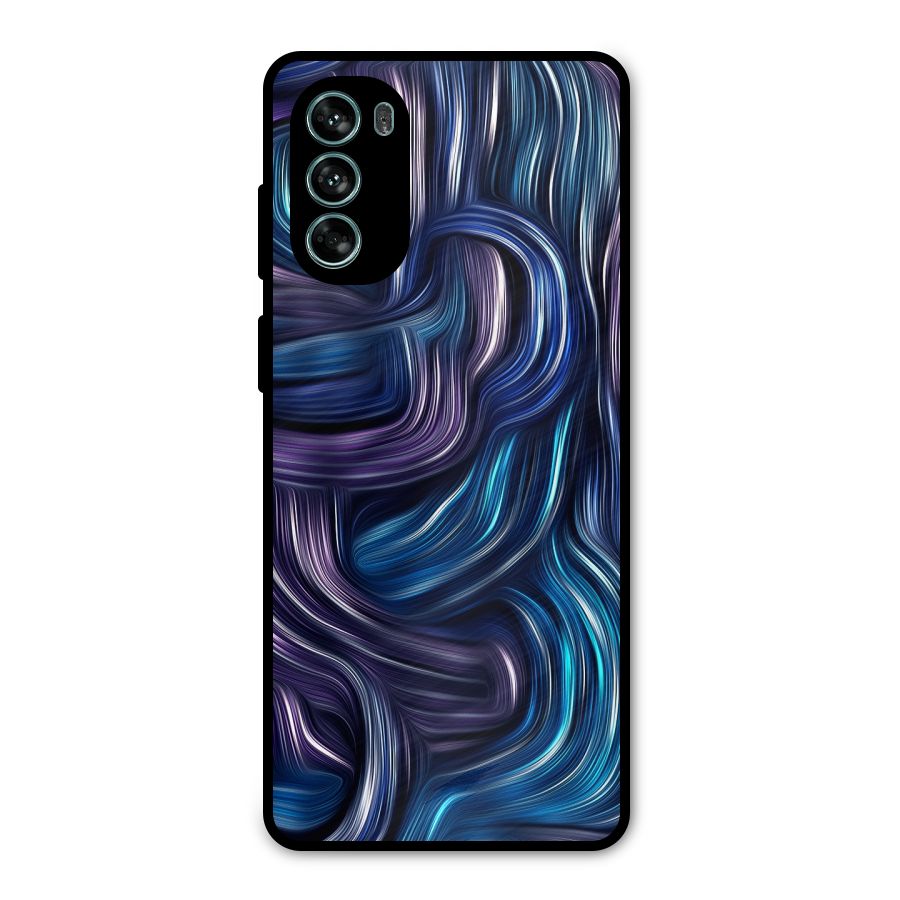 Blue and Purple Oil Paint Metal Back Case for Moto G62