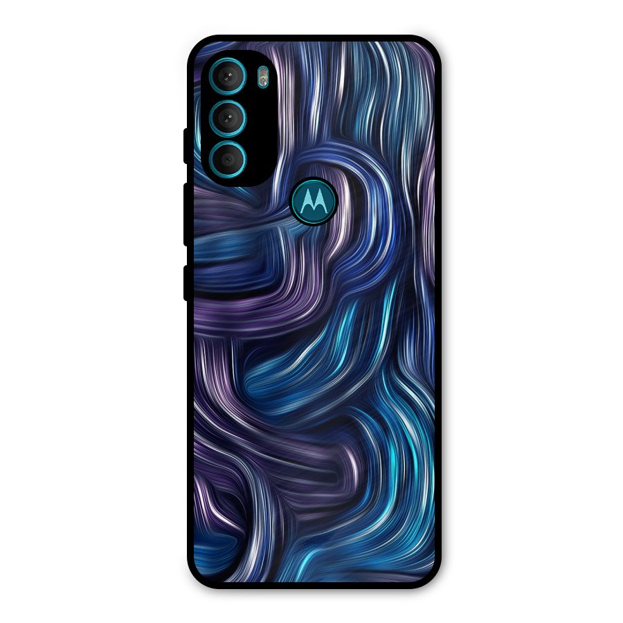 Blue and Purple Oil Paint Metal Back Case for Moto G71 5G