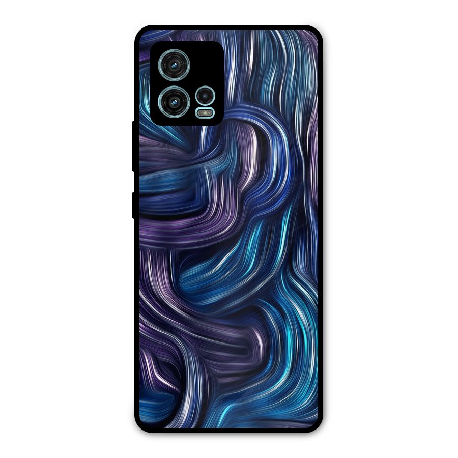 Blue and Purple Oil Paint Metal Back Case for Moto G72