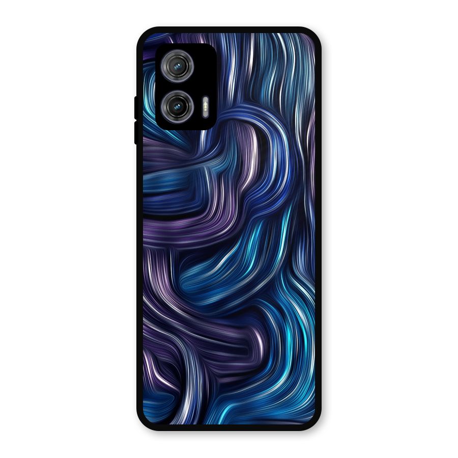 Blue and Purple Oil Paint Metal Back Case for Moto G73