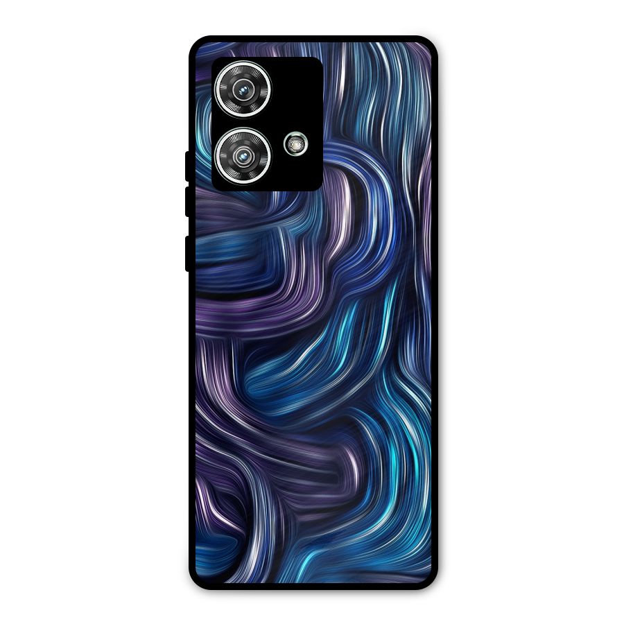 Blue and Purple Oil Paint Metal Back Case for Motorola Edge 40 Neo