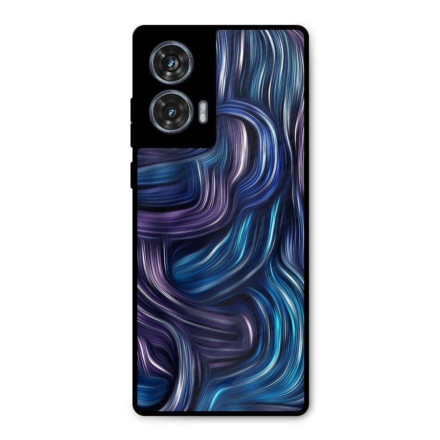 Blue and Purple Oil Paint Metal Back Case for Motorola Edge 50 Fusion
