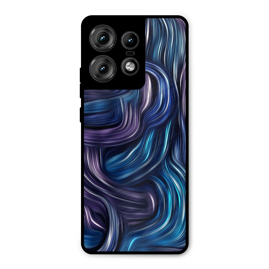 Blue and Purple Oil Paint Metal Back Case for Motorola Edge 50 Pro