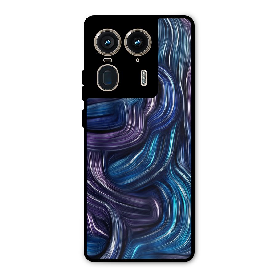 Blue and Purple Oil Paint Metal Back Case for Motorola Edge 50 Ultra