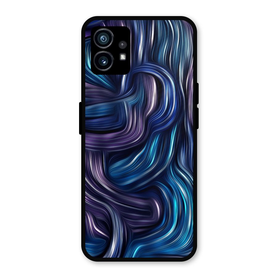 Blue and Purple Oil Paint Metal Back Case for Nothing Phone 1