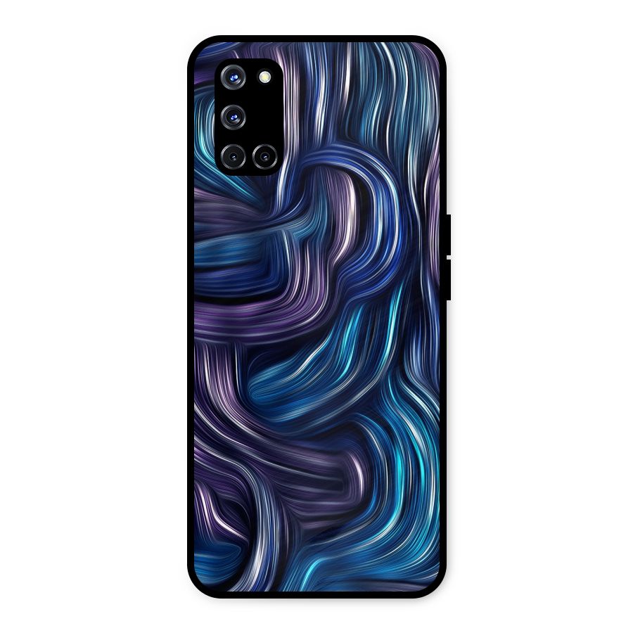 Blue and Purple Oil Paint Metal Back Case for Oppo A52