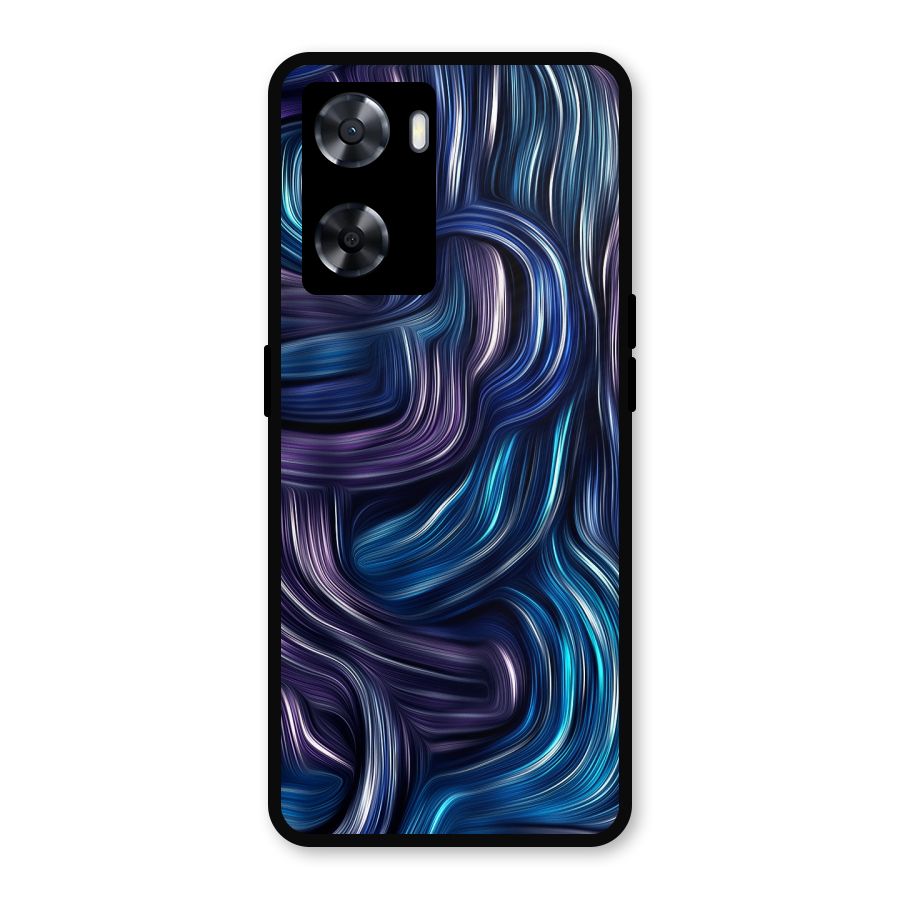 Blue and Purple Oil Paint Metal Back Case for Oppo A77
