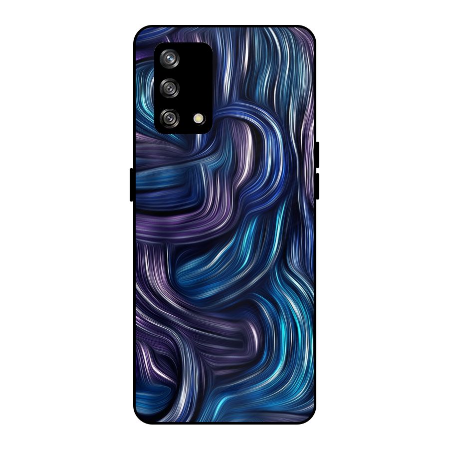 Blue and Purple Oil Paint Metal Back Case for Oppo F19