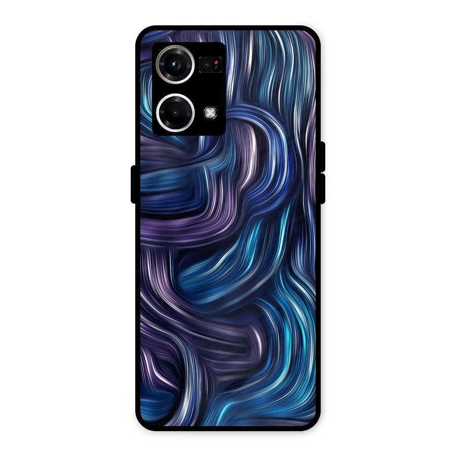 Blue and Purple Oil Paint Metal Back Case for Oppo F21 Pro 4G