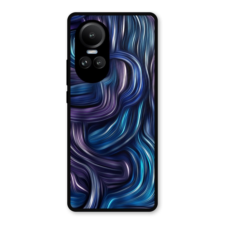 Blue and Purple Oil Paint Metal Back Case for Oppo Reno10 Pro