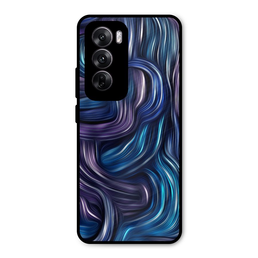 Blue and Purple Oil Paint Metal Back Case for Oppo Reno12
