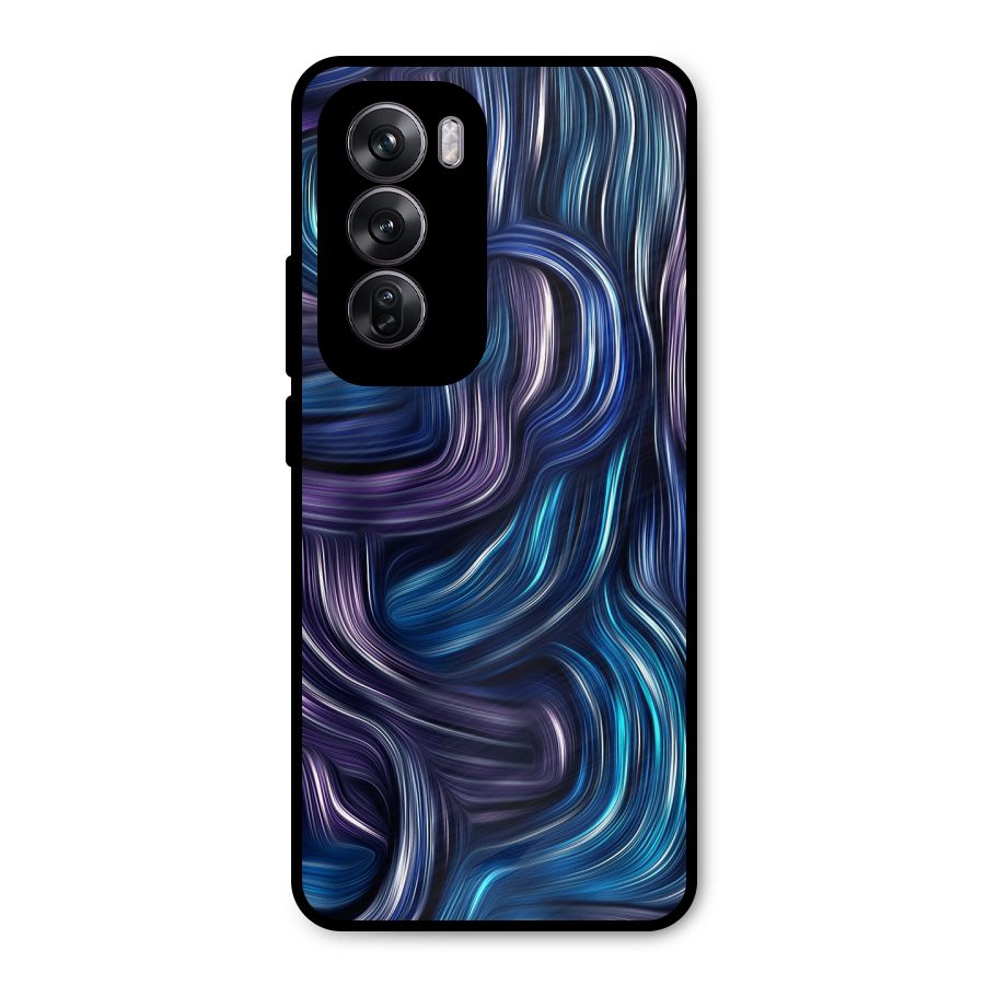 Blue and Purple Oil Paint Metal Back Case for Oppo Reno12 Pro