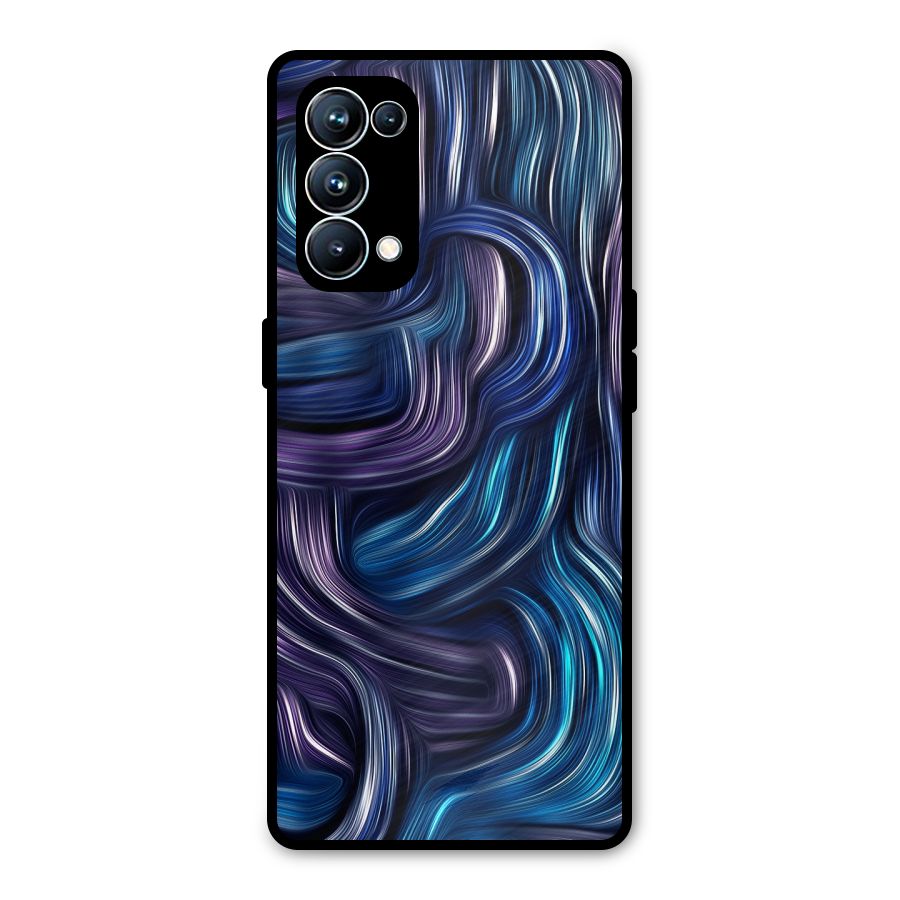 Blue and Purple Oil Paint Metal Back Case for Oppo Reno5 Pro 5G
