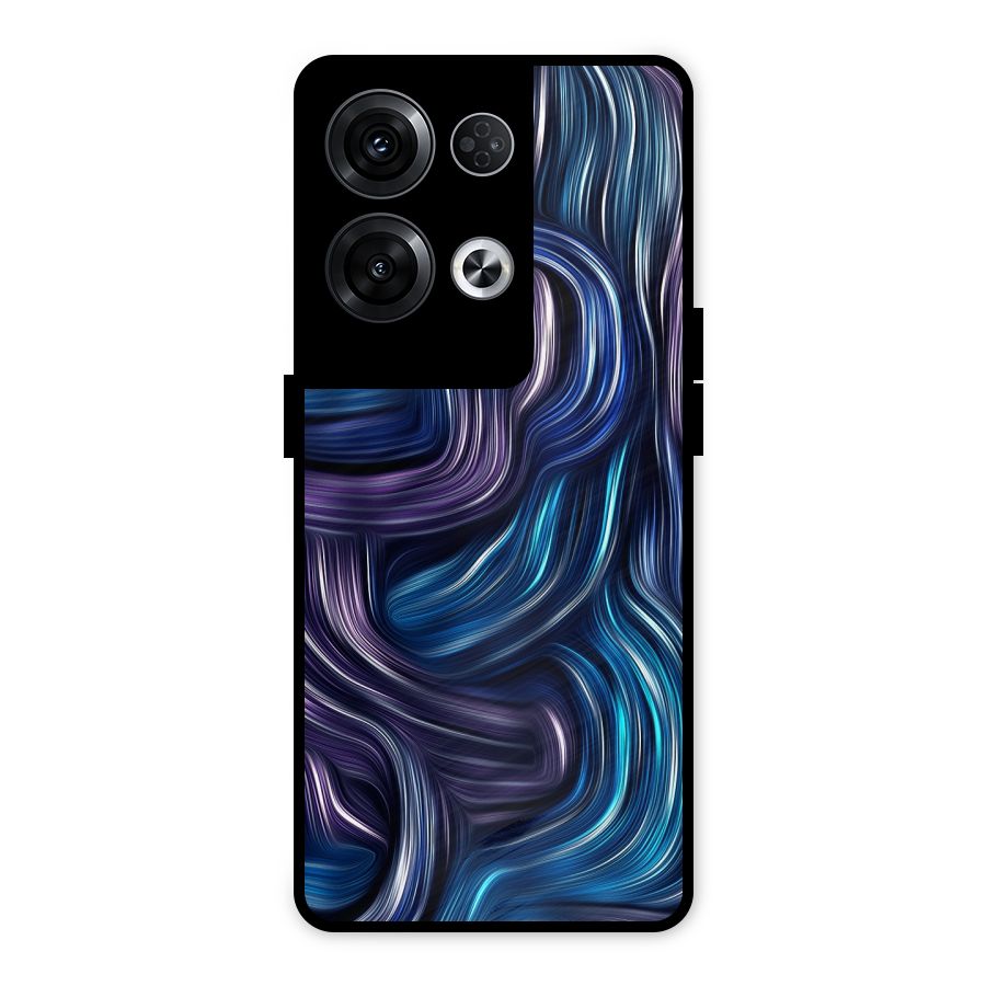 Blue and Purple Oil Paint Metal Back Case for Oppo Reno8 Pro 5G