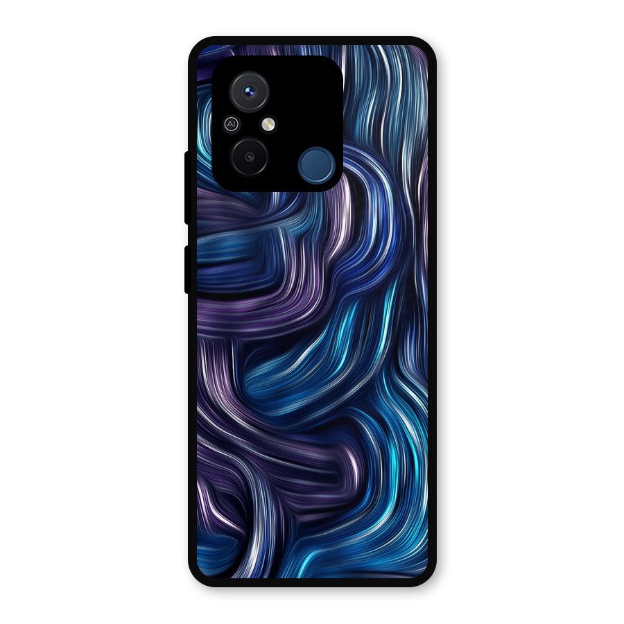 Blue and Purple Oil Paint Metal Back Case for Poco C55