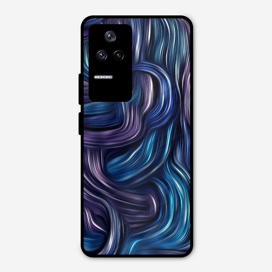 Blue and Purple Oil Paint Metal Back Case for Poco F4 5G
