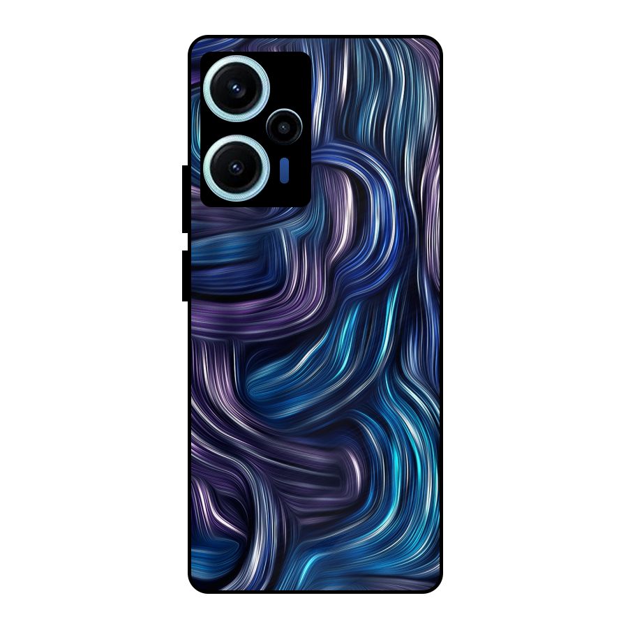 Blue and Purple Oil Paint Metal Back Case for Poco F5