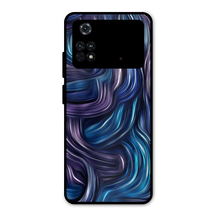 Blue and Purple Oil Paint Metal Back Case for Poco M4 Pro 4G