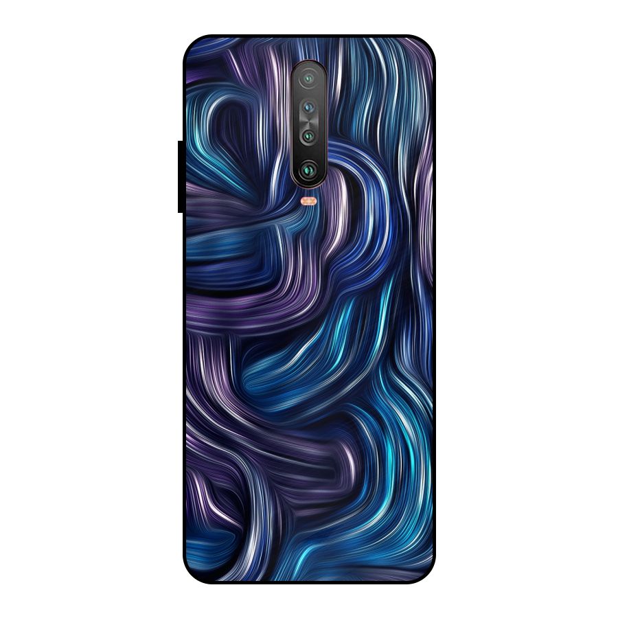 Blue and Purple Oil Paint Metal Back Case for Poco X2