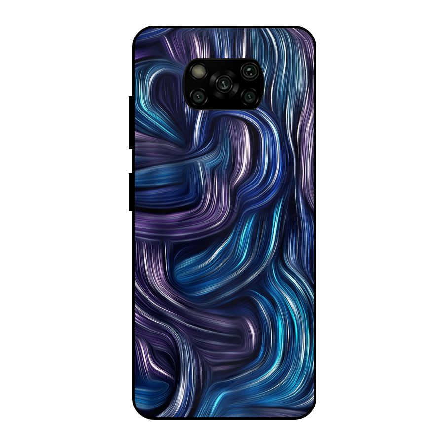 Blue and Purple Oil Paint Metal Back Case for Poco X3