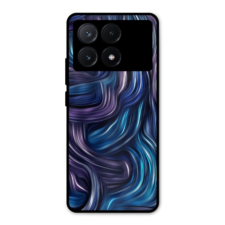 Blue and Purple Oil Paint Metal Back Case for Poco X6 Pro