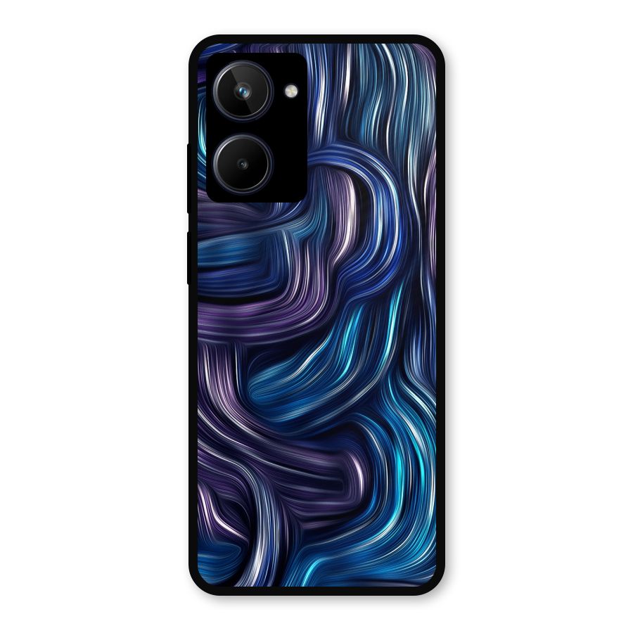 Blue and Purple Oil Paint Metal Back Case for Realme 10