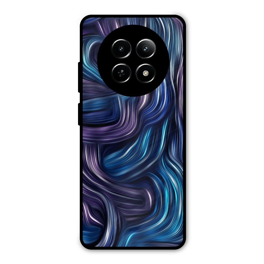 Blue and Purple Oil Paint Metal Back Case for Realme 12 5G