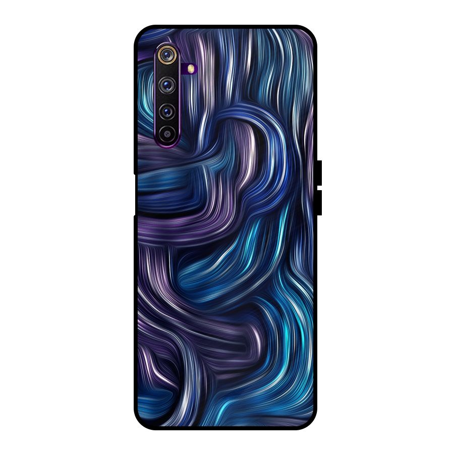 Blue and Purple Oil Paint Metal Back Case for Realme 6 Pro