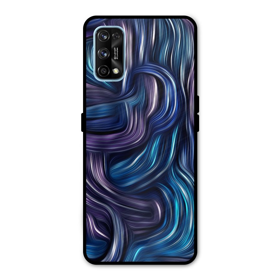 Blue and Purple Oil Paint Metal Back Case for Realme 7 Pro