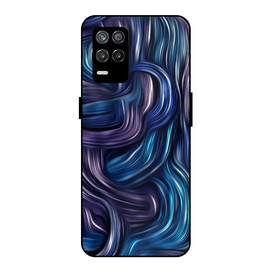 Blue and Purple Oil Paint Metal Back Case for Realme 9 5G