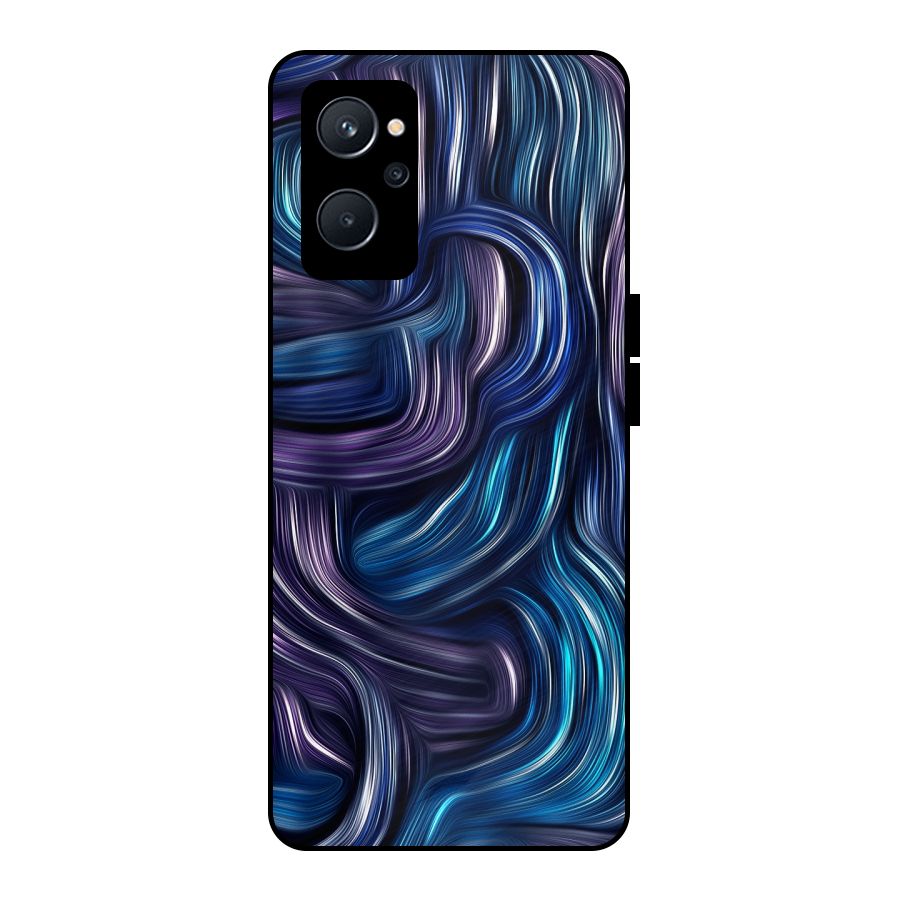 Blue and Purple Oil Paint Metal Back Case for Realme 9i 5G