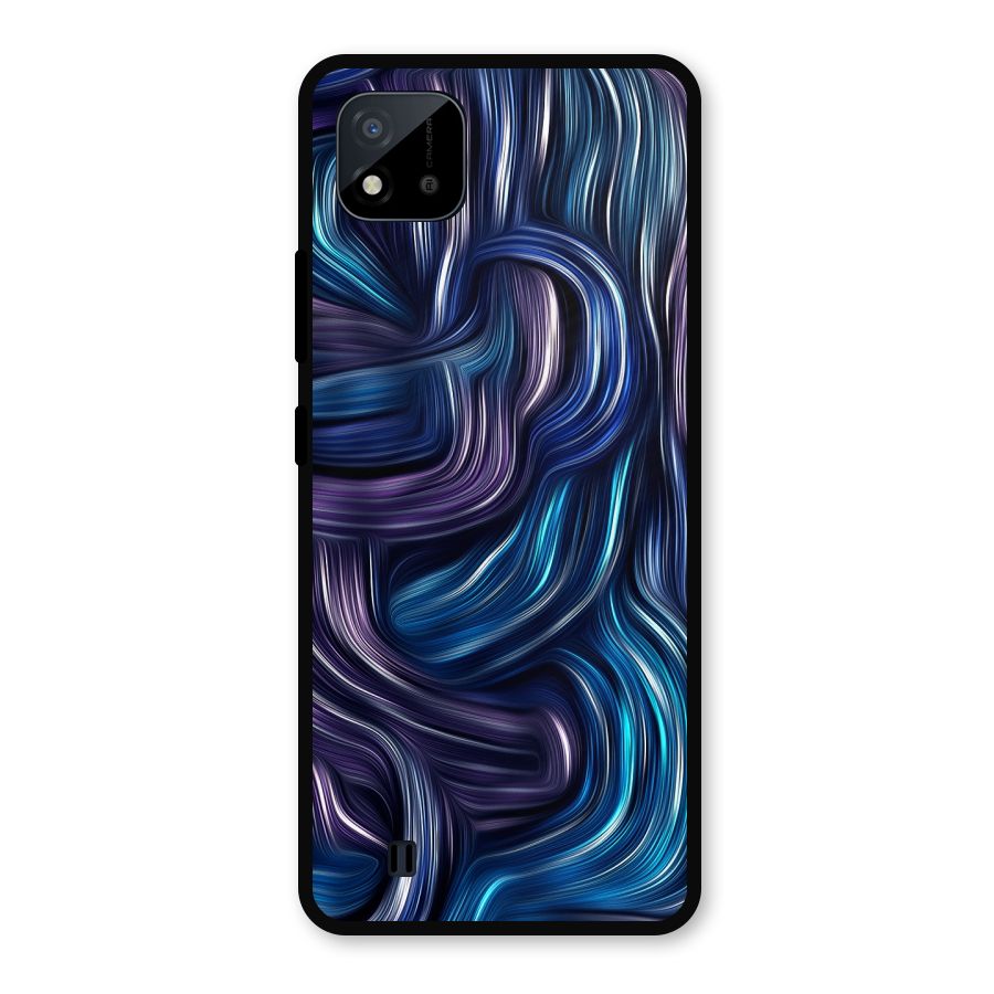 Blue and Purple Oil Paint Metal Back Case for Realme C11 2021