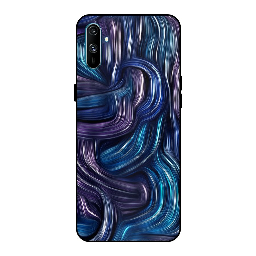 Blue and Purple Oil Paint Metal Back Case for Realme C3