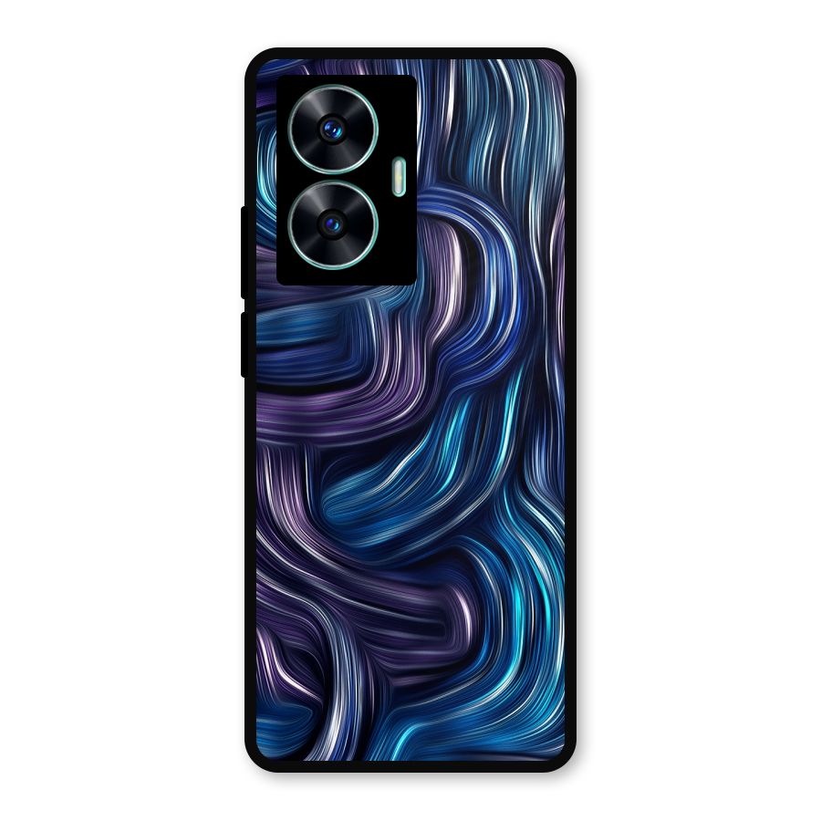 Blue and Purple Oil Paint Metal Back Case for Realme C55