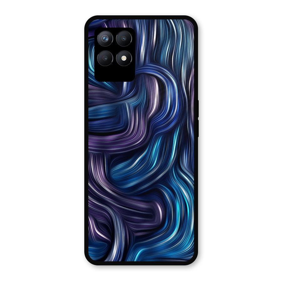 Blue and Purple Oil Paint Metal Back Case for Realme Narzo 50